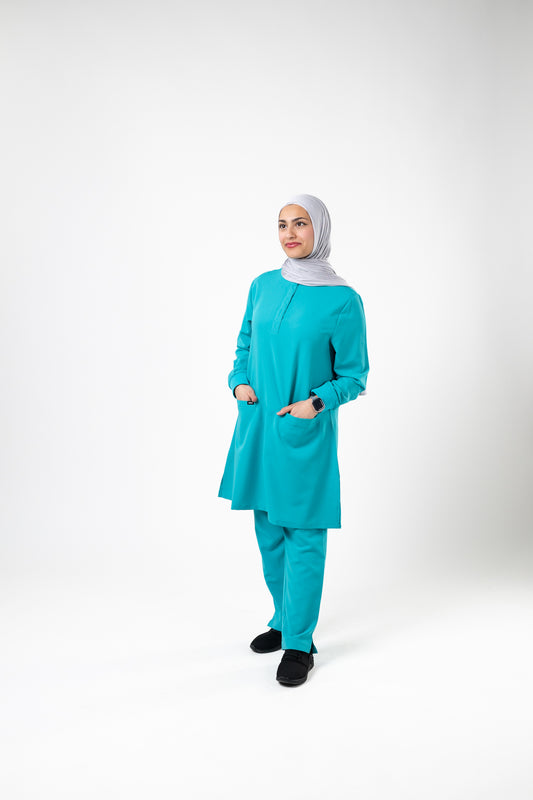 The Long Sleeve Mag Scrub Top TEAL